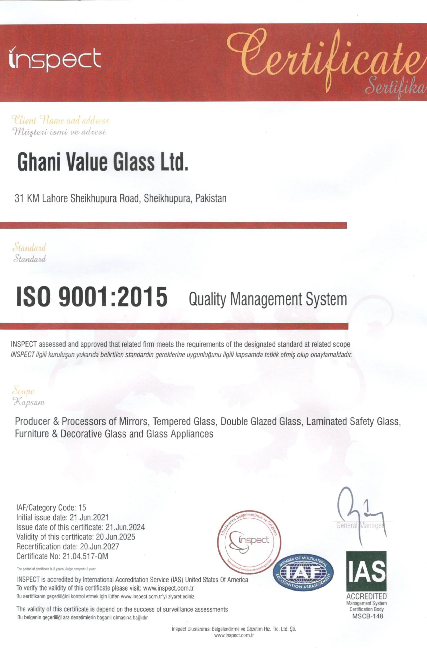 ISO-Certificate